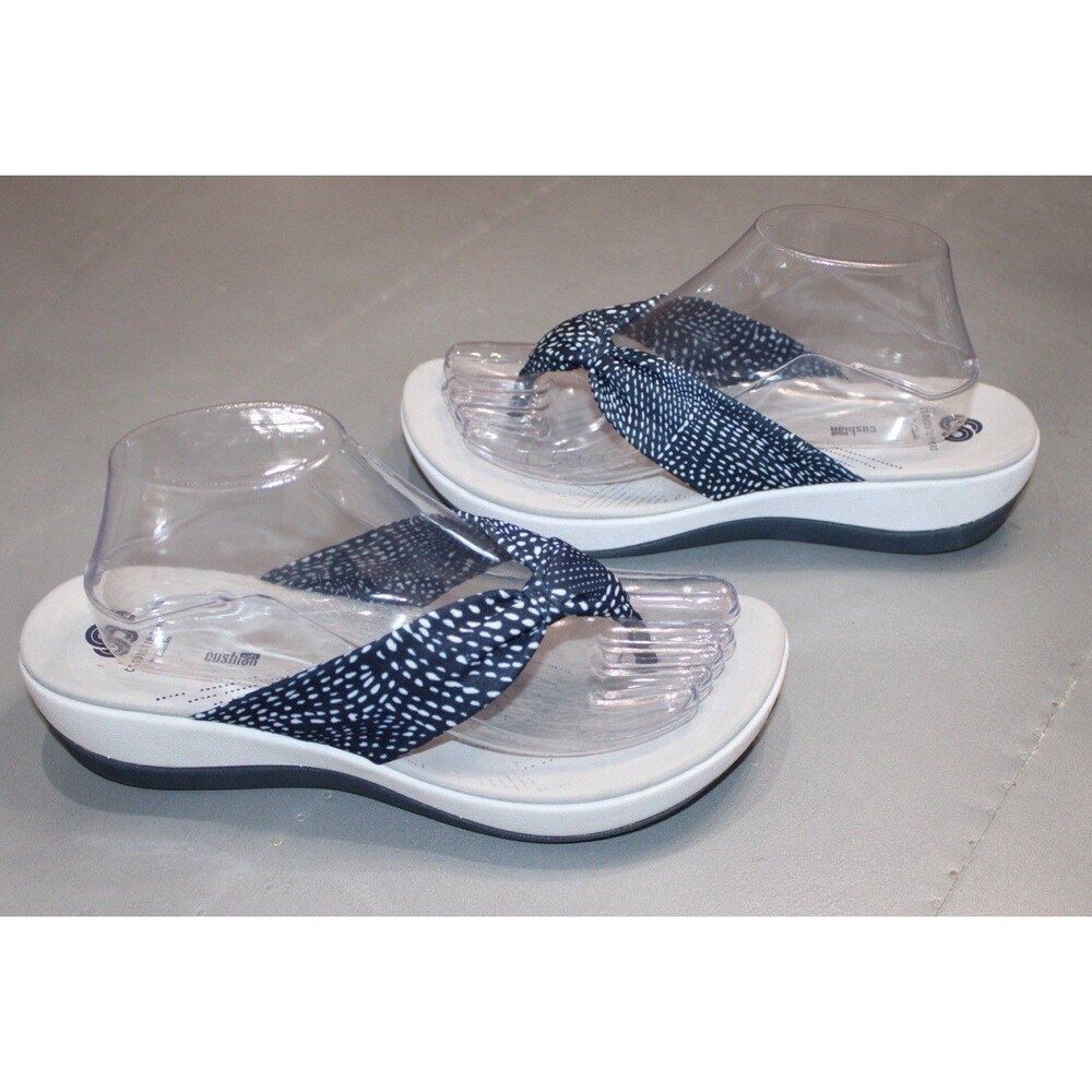 Clarks Cloudsteppers Arla Glison Sandals Women’s 9‎ Navy Cushion Soft Flip Flops